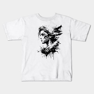 Make a Statement for the Planet with our Abstract Black and White Climate Activist Design Kids T-Shirt